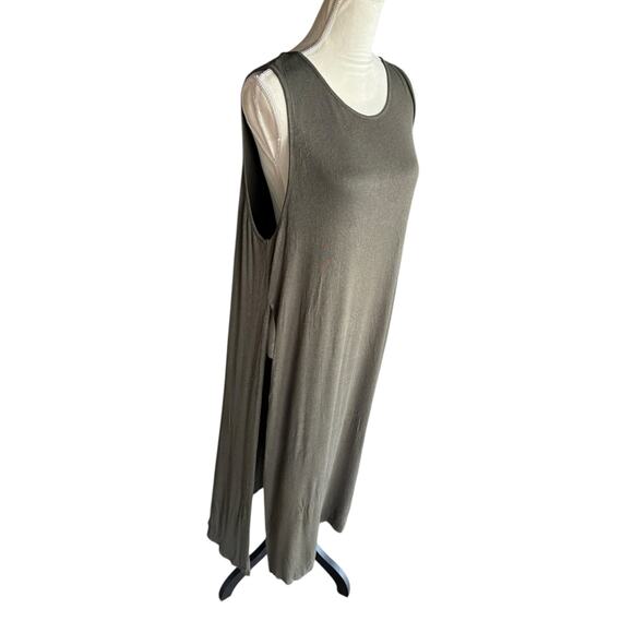 New NWT Dark Olive J.Jill Wearever Side Slit Boho Flowy Tank Maxi Dress - XL - Picture 3 of 8